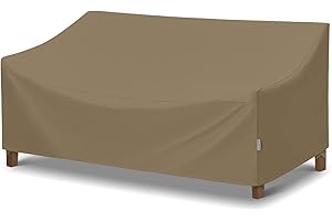 SunPatio Outdoor Sofa Cover Waterproof, Heavy Duty Couch Cover 93.5 Inch with Seam Taped, All Weather Protection 3-Seater Patio Bench Protector for Outdoor Furniture, 93.5" L x 45" W x 39" H, Taupe