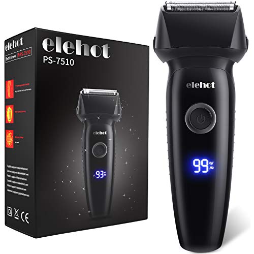 ELEHOT Electric Razor for Men Reachargeable Lithium-ion Electric Foil Shaver Cord & Cordless Use with Slide-Up Trimmer