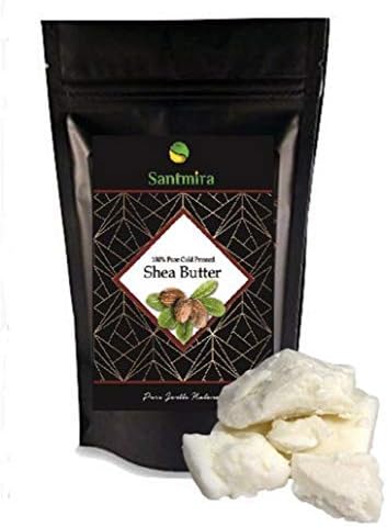 SANTMIRA PURE SHEA BUTTER RAW Unrefined Ghana Origin Ivory Color Premium - Body butter, moisturizer, face cream, cracked skin, wrinkles, antioxidants, hair gel, boosts collagen - 8 oz