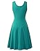Herou Women Summer Beach Cotton Casual Tank Dress(Turquoise,Small)