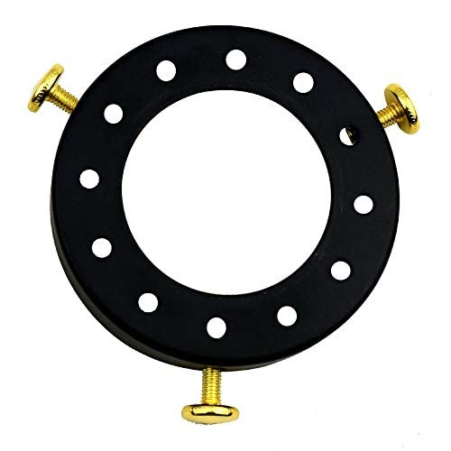 LEDSone Vintage Pendant Light Socket lampshade Holder top Collar Ring Adapter - Lamp Base Solid Metal Thread Shade Fitter Industrial Retro Cap Separate Lighting Accessories (Black)