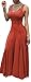 Women's Summer Sleeveless Pleated Round Neck Plus Size Maxi Tank Dress Red 2xl