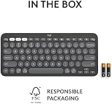 Logitech Pebble Keys 2 K380s Multi-Device Bluetooth Keyboard UK QWERTY Graphite view 11