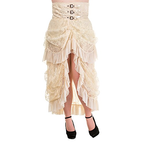 Banned Women's Steampunk Lace Plus Size Cream Skirt - 3XL