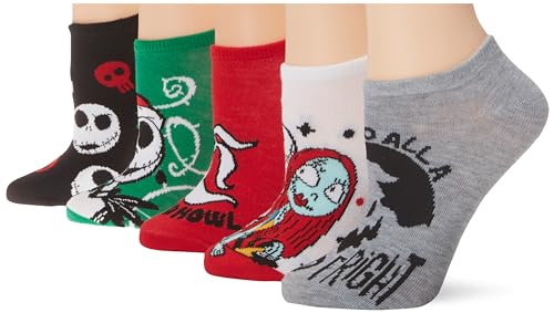 Disney Damen Nightmare Before Christmas Holiday, 5er-Pack Lässige Socke, Grün Sortiert, 42-44.5 EU