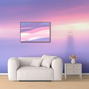 Framed Canvas Wall Art for Living Room, Bedroom Dreamy Purple Misty Sky Theme Canvas Prints for Home Decoration Ready to Hang - 16x24 inches