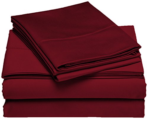 Brielle 100-Percent Rayon Bamboo Sheet Set, King, Burgundy