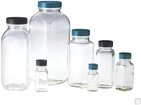 15mL Clear French Square, 20-400 PP Screw Caps with Pulp/Vinyl Liner, case/48