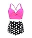 Plus Size High Waist Vintage Retro Bikini Push Up Separate Swimwear-KJX802-PDB6