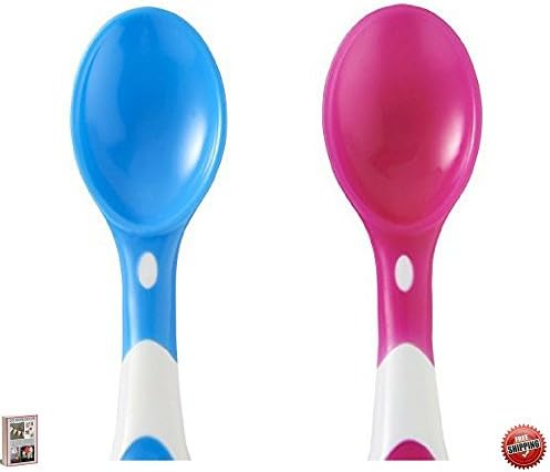 Baby Feeding Spoons, Infant Utensils, Non Toxic, Bright Colored, Round Shape, Flexible, Set Of 6 &amp; eBook by BestOffer4You