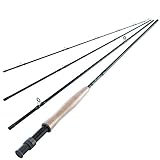 Piscifun 4-Piece 8-Feet 6-Inch/9-feet Graphite Fly Fishing Rod with Japanese 30-ton Toray Carbon Fiber Blanks and Chromed Stainless Steel Snake Guides