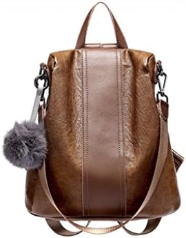 JeHouze Fashion Women Handbag Genuine Leather Backpack Casual Shoulder Bag Anti-theft purse (Brown)