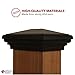 4x6 Black Pyramid Post Cap Fits Wood Post Measuring (3.5