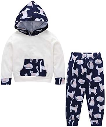 Little Kids Cartoon Cat Hoodie Sets,Jchen(TM) Toddler Baby Kids Girls Boys Long Sleeve Cartoon Cat Print Hoodie Tops Pants Autumn Outfits 0-5 Y (Age: 4-5 Years Old)