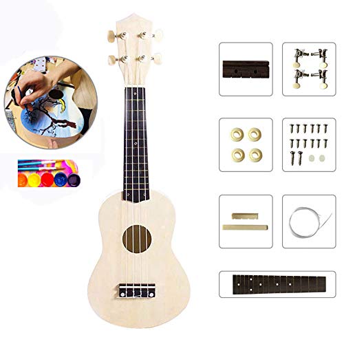 DIY Ukulele Kit Make Your Own Concert Ukulele 21in Soprano Hawaii Ukulele Kit with Installation Tools
