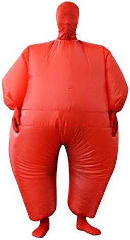 James Fashion-Adult Inflatable Full Body Jumpsuit Cosplay Costume Halloween Funny Fancy Dress Blow Up Party Toy,Red