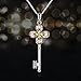 GAEA H - Lucky Clover Series Clover Key Pendant Necklace Crystals from Swarovski GHJN034