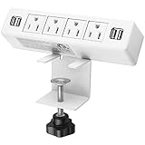 Desk Edge Power Strip with 4 USB Port Removable