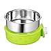 Crate Dog Bowl, Amazon 5 Stars Removable Stainless Steel Pet Bowl Hanging Cage Coop Cup Large Water Food Feeder For Dogs Cats Rabbits ,Birds-Green