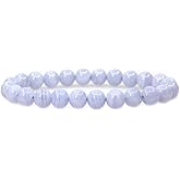 Angelstones Handmade Gem Semi Precious Gemstone 8mm Round Beads Stretch Bracelet 7" Unisex