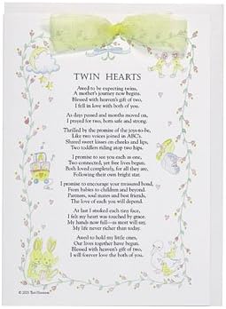 New Twin Baby Keepsake Card - YELLOW