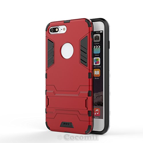 Cocomii Iron Man Armor iPhone 8 Plus/7 Plus Case New [Heavy Duty] Premium Tactical Grip Kickstand Shockproof Bumper [Military Defender] Full Body Rugged Cover for Apple iPhone 8 Plus/7 Plus (I.Red)