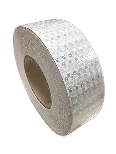 Wesy Micro Prismatic Sheeting Reflective Tape,2" x 27.3 yd,Car Truck Trailer RV Camper Boat Semi,Safety Warning Conspicuity Tape (Silver White)