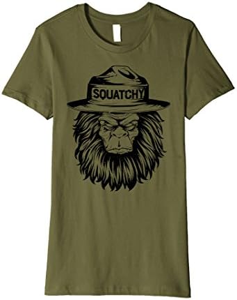 Womens Squatchy Bigfoot Sasquatch Hat T Shirts Smokey Vintage Bear Small Olive