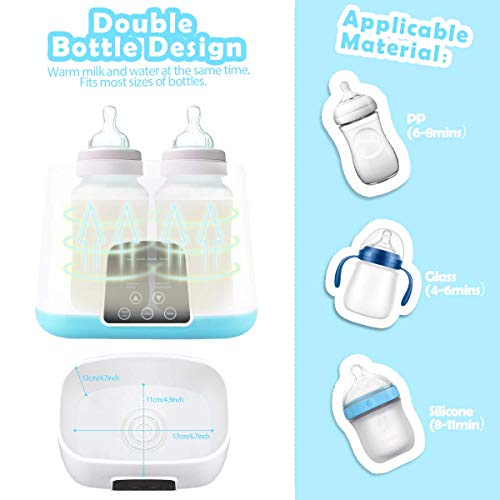 Baby Bottle Warmer, Bottle Steam Sterilizer 5-in-1 Smart Thermostat Double Bottle Baby Food Heater For Breast Milk Or Formula,Intelligent LED Panel Control Real-time Display Of Fast Warming (Renewed) - Thumbnail 4