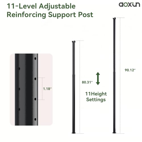 Aoxun 14x10 Lean-to Gazebo with Telescopic Posts, Black Aluminum Pergola for Patio and Backyard image 9