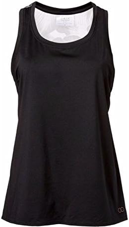 CALIA by Carrie Underwood Women's Move Mesh Printed Tank Top (XL, Caviar)