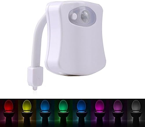Automatic LED Colorful Toilet Night Lights - 8 Colors Change Light in Darkness For Toilet Bowl Seat