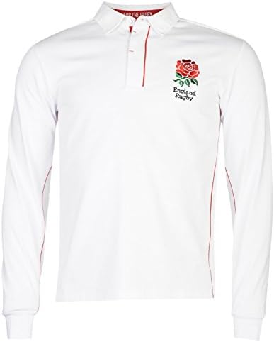 Mens England Long Sleeve Rugby Jersey Polo Shirt Top