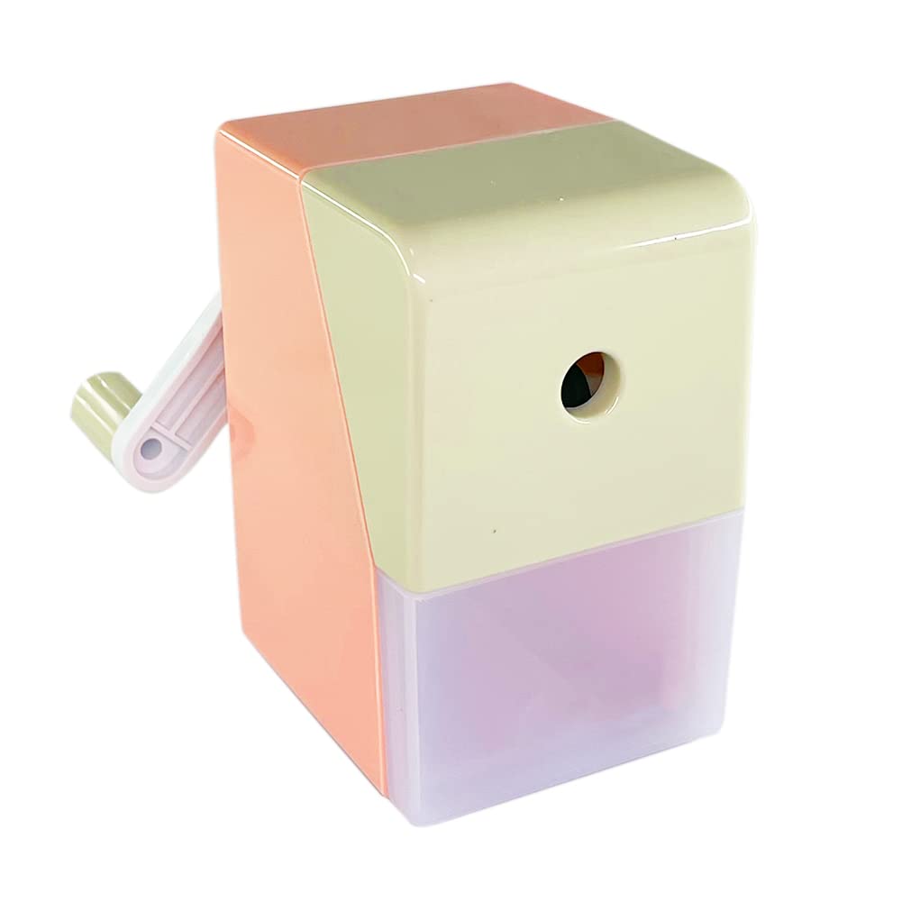 YAOTROOP Pencil Sharpeners Manual Sharpener Desktop Colored Pencil Sharpener Handheld Children Kids Gift School Stationery Office Students Supplies(Pink)