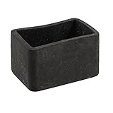 Rubber Rectangle Cap Table Chair Leg Protector 25mm x 38mm Black