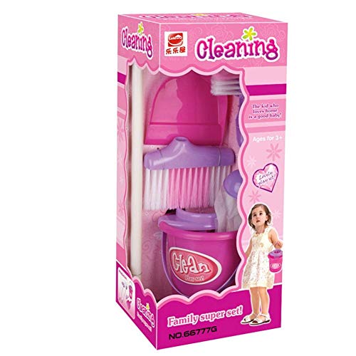 Fun Cleaning Set Girls Housekeeping Pink Sweep Pretend Play Kids Educational Children Assemblage Plastic - Thumbnail 3