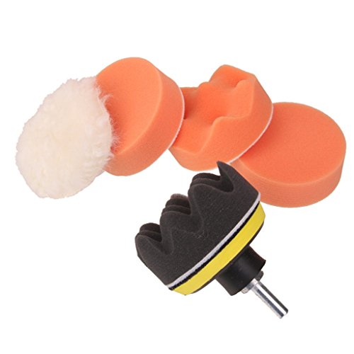 STHIRA® 5Pcs Polishing Pads Sponge Wool Polishing Waxing Buffing Pads Kit for Auto Car Polishers with M10 Drill Adapter for Car Polishing, Sanding, Waxing