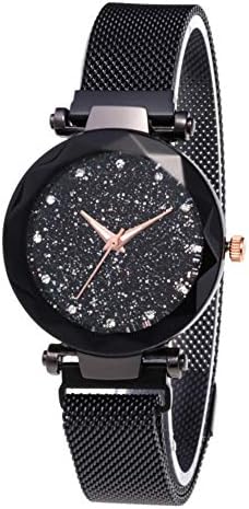 ZHONGYU Women Fashion Starry Sky Watch, Waterproof Flickering Quartz Watch Magnetic Band Wristwatch Stainless Bracelet
