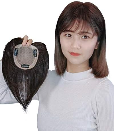 Yoyo 部分ウィッグ 人毛 つむじ付け 自然 前髪付け 舗 ポイントウィッグ レディース 女性用 縦10cm トップカバー ヘアピース 抜け毛 脱毛 白髪隠し 横10cm 医療用