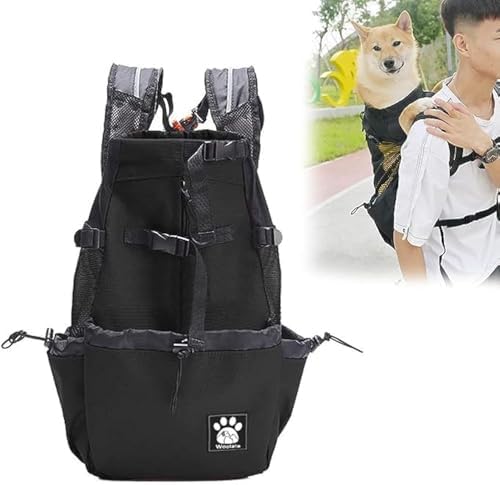 Woolala Light Weight Pet Carrier Backpack for Small and Medium Dogs, Veterinarian Approved Safe Bag for Travel - Easy Take Space Saving (M, Upgraded- Black)
