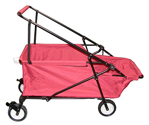 Impact Canopy Folding Utility Wagon, Collapsible, All Terrain Beach Wagon, Momentum, Red