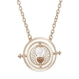 lureme Fashion New Style Gold Tone Time Hourglass Necklace Time Converter Necklace Circular Pendant(01003558)