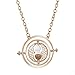 lureme Fashion New Style Gold Tone Time Hourglass Necklace Time Converter Necklace Circular Pendant(01003558)