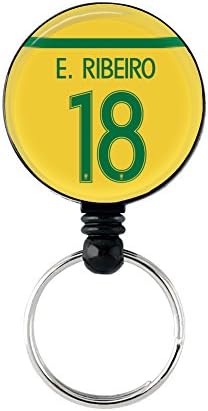 Reelepeius Brazil Home #18 E. Ribeiro Deluxe Retractable Heavy Duty Key Reel With Belt Clip and Heavy Duty Cord