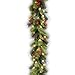 National Tree 9 Foot by 10 Inch Crestwood Spruce Garland with Red Berries, Cones, Snowflakes and 50 Soft White LED Lights (CW7-306-9A-B)