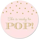 40 Ready To Pop Stickers (Gold on Pink)
