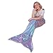 Mermaid Tail Blanket for Adults,Plush Soft Flannel Fleece All Seasons Sleeping Blanket Bag,Shiny Fish Scale Design Snuggle Blanket Best Gifts for Girls,Women,25”×60”