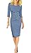 REPHYLLIS Women 3/4 Sleeve Striped Wear to Work Business Cocktail Party Summer Pencil Dress Blue M