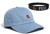 FGSS Unisex Rose Embroidered Adjustable Strapback Dad Hat Baseball Cap Mutiple Colors
