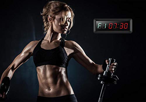 PELLOR-Temporizador-con-Pantalla-LED-Reloj-de-Pared-46-Dgitos-LED-Temporizador-de-Intervalos-Reloj-en-Tiempo-Real-de-1224-Horas-Gym-Temporizador-con-Mando-a-Distancia-por-Infrarrojos